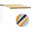 ASUPERMALL Auvent Manuel Retractable Avec LED 400x300 Cm Jaune Et Blanc 1 ASUPERMALL Auvent Manuel Retractable Avec LED 400x300 Cm Jaune Et Blanc -Tente de réception Soldes 35499255 1