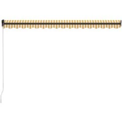 ASUPERMALL Auvent Manuel Retractable Avec LED 400x300 Cm Jaune Et Blanc -Tente de réception Soldes 35499255 5