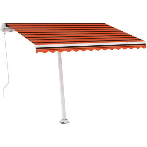 ASUPERMALL Auvent Manuel Retractable Sur Pied 300x250 Cm Orange Et Marron 5 ASUPERMALL Auvent Manuel Retractable Sur Pied 300x250 Cm Orange Et Marron - Image 3