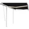 ASUPERMALL Auvent Manuel Retractable Avec LED 3x2,5 M Anthracite