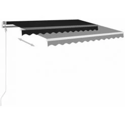 ASUPERMALL Auvent Manuel Retractable Avec LED 3x2,5 M Anthracite -Tente de réception Soldes 35499661 3