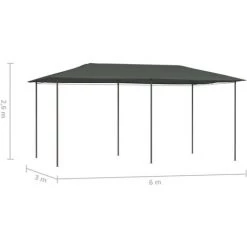 ASUPERMALL Belvedere 3x6x2,6 M Anthracite 160 G/m² -Tente de réception Soldes 35499796 4