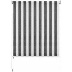 ASUPERMALL Store Roulant D'exterieur 180x230 Cm Rayures Anthracite / Blanc -Tente de réception Soldes 35500538 3