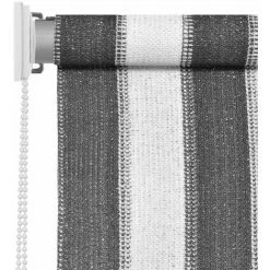 ASUPERMALL Store Roulant D'exterieur 180x230 Cm Rayures Anthracite / Blanc -Tente de réception Soldes 35500538 5