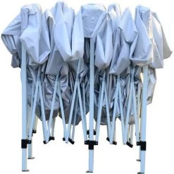 Outsunny Tonnelle Barnum Pliant Style Colonial 5,91L X 2,97l X 2,55H M 6 Moustiquaires + Sac De Transport Blanc Et Noir -Tente de réception Soldes 3561840 5