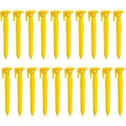AIDUCHO Piquet Tente Plastique, 20 Pièces Piquets Camping Durables Plastique, Clous Tente Plastique, Visser Piquets Tente, Clous Tente D'extérieur, Piquets Camping Auvent, Pour Fixer Tentes, Auvents, Fleurs