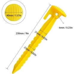 AIDUCHO Piquet Tente Plastique, 20 Pièces Piquets Camping Durables Plastique, Clous Tente Plastique, Visser Piquets Tente, Clous Tente D'extérieur, Piquets Camping Auvent, Pour Fixer Tentes, Auvents, Fleurs -Tente de réception Soldes 35679340 3