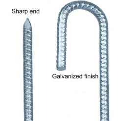 AIDUCHO Lot De 8 Piquets De Tente En Acier Galvanisé,piquets De Fixation Avec Crochet En J, 12 Pouces Agrafes Pour Aménagement Paysager, Trampoline Auvent Ancrage Au Sol En Acier Très Résistant. -Tente de réception Soldes 35679410 3