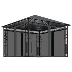 VidaXL Tonnelle Avec Moustiquaire Et Lumières LED 3x3x2,73m Anthracite - Anthracite -Tente de réception Soldes 35814018 2