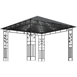 VidaXL Tonnelle Avec Moustiquaire Et Lumières LED 3x3x2,73m Anthracite - Anthracite -Tente de réception Soldes 35814018 4