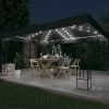 VidaXL Tonnelle Avec Guirlande Lumineuse à LED 3x4 M Anthracite Tissu - Anthracite