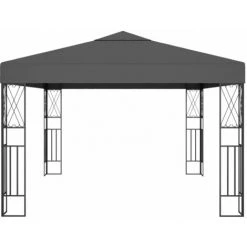 VidaXL Tonnelle Avec Guirlande Lumineuse à LED 3x4 M Anthracite Tissu - Anthracite -Tente de réception Soldes 35814085 5