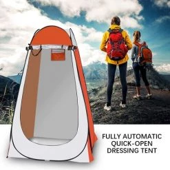 Qdreclod Portable Tente De Douche Camping, Étanche Cabine De Changement Extérieur Tentes De Toilette Abri De Plein Air, 120 * 120 * 180 CM, Comprend Piquet De Tente, Poteau, Corde, Sac De Rangement - Orange -Tente de réception Soldes 35892426 2