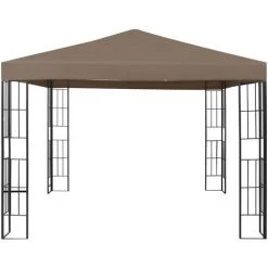 VidaXL Tonnelle Avec Guirlande Lumineuse à LED 3x3 M Taupe - Taupe -Tente de réception Soldes 35894033 4