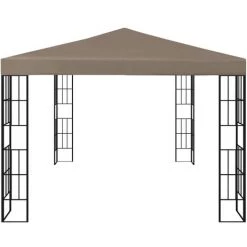 VidaXL Tonnelle Avec Guirlande Lumineuse à LED 4x3 M Taupe - Taupe -Tente de réception Soldes 35894038 5