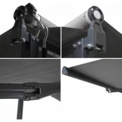 HAPPY GARDEN Store Double Pente FRENE Sur Pieds 3,95 X 3 M - Toile Grise Et Structure Grise - Gris -Tente de réception Soldes 36248598 3