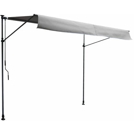 HAPPY GARDEN Store Banne Pour Balcon CHENE 3 × 1,2m - Toile Grise Et Structure Grise - Gris 3 HAPPY GARDEN Store Banne Pour Balcon CHENE 3 × 1,2m - Toile Grise Et Structure Grise - Gris