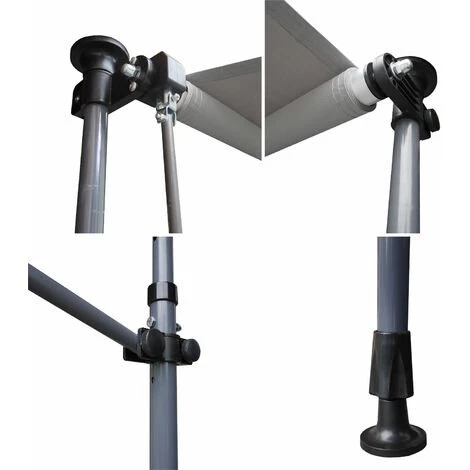 HAPPY GARDEN Store Banne Pour Balcon CHENE 3 × 1,2m - Toile Grise Et Structure Grise - Gris 5 HAPPY GARDEN Store Banne Pour Balcon CHENE 3 × 1,2m - Toile Grise Et Structure Grise - Gris – Image 3