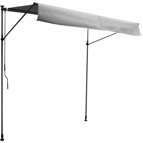 HAPPY GARDEN Store Banne Pour Balcon CHENE 2 × 1,2m - Toile Grise Et Structure Grise - Gris 3 HAPPY GARDEN Store Banne Pour Balcon CHENE 2 × 1,2m - Toile Grise Et Structure Grise - Gris