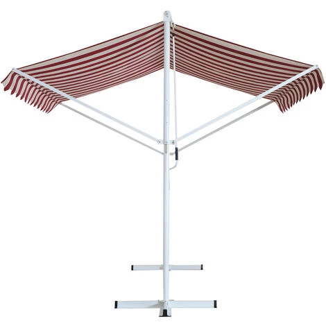 Outsunny Store Double Pente Manuel Rétractable Inclinaison Réglable Métal Polyester Imperméabilisé 3L X 2,95l X 2,6H M Rouge Blanc Beige Rayé - Rouge 6 Outsunny Store Double Pente Manuel Rétractable Inclinaison Réglable Métal Polyester Imperméabilisé 3L X 2,95l X 2,6H M Rouge Blanc Beige Rayé - Rouge - Image 4