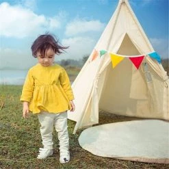 Tente Blanche Portable Pour Enfants Playhouse Sleeping Dome Tipi Pour Enfants à L'intérieur/à L'extérieur Coxolo -Tente de réception Soldes 36489145 5