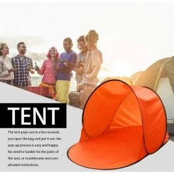 BRIDAY Tente De Plage Anti UV, Abri De Plage Pour Bébés Intégré, Tente Escamotable Instantanée Avec Protection Solaire UV UPF 50+ Pour 1 Personnes Orange -Tente de réception Soldes 36690066 4
