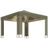 ASUPERMALL Tonnelle Avec Double Toit Et Lumieres 3x3x2,7 M Taupe 180 G/m²