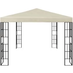 ASUPERMALL Tonnelle Avec Guirlande Lumineuse 3x4 M Creme -Tente de réception Soldes 36746672 3