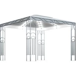 ASUPERMALL Tonnelle Avec Guirlande Lumineuse 300x300 Cm Creme