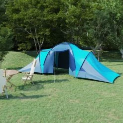 ASUPERMALL Tente De Camping 6 Personnes Bleu Et Bleu Clair
