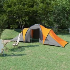 ASUPERMALL Tente De Camping 6 Personnes Gris Et Orange