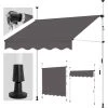 Tillvex Store Banne Manuel Gris 150cm Rétractable Avec Manivelle Pour Le Balcon | Marquise De Terrasse Sans Percement | Marquise Soleil De Balcon Auvent Téléscopique -Tente de réception Soldes 36870724 1