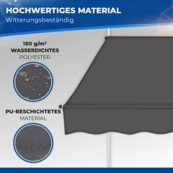 Tillvex Store Banne Manuel Gris 150cm Rétractable Avec Manivelle Pour Le Balcon | Marquise De Terrasse Sans Percement | Marquise Soleil De Balcon Auvent Téléscopique -Tente de réception Soldes 36870724 3