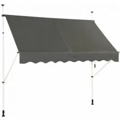 HELLOSHOP26 Auvent Manuel Rétractable 250 Cm Hauteur Réglable De 200-300cm Store Banne En Aluminium Et Tissu Oxford Anti Uv Gris - Gris 7 HELLOSHOP26 Auvent Manuel Rétractable 250 Cm Hauteur Réglable De 200-300cm Store Banne En Aluminium Et Tissu Oxford Anti Uv Gris - Gris -Tente de réception Soldes 37217569 2