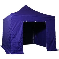 INTEROUGE Baches Laterales 3X3M 3 Pleins + 1 Porte Polyester 300G/M², Indigo - Indigo