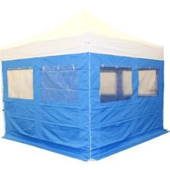 INTEROUGE Cote Bache 3M Polyester 300G/M², Noir, Avec 2 Fenetres Et Rideau Polyester -Tente de réception Soldes 37235688 3