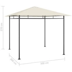 VidaXL Belvédère 3x3x2,7 M Taupe 180 G/m² - Taupe -Tente de réception Soldes 37243748 4