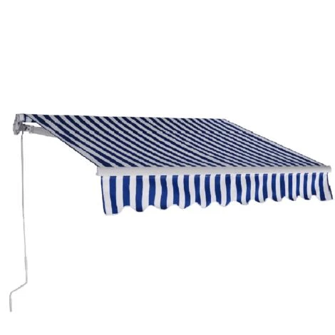HELLOSHOP26 Store Banne Rétractable 3 X 2 5m Avec Tissu Résistant Aux UV Et à L'eau Cadre En Aluminium Pour Terrasse Balcon Bleu Blanc - Blanc 3 HELLOSHOP26 Store Banne Rétractable 3 X 2 5m Avec Tissu Résistant Aux UV Et à L'eau Cadre En Aluminium Pour Terrasse Balcon Bleu Blanc - Blanc