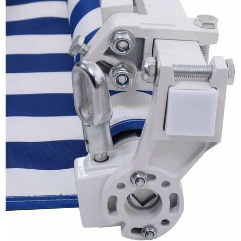 HELLOSHOP26 Store Banne Rétractable 3 X 2 5m Avec Tissu Résistant Aux UV Et à L'eau Cadre En Aluminium Pour Terrasse Balcon Bleu Blanc - Blanc 4 HELLOSHOP26 Store Banne Rétractable 3 X 2 5m Avec Tissu Résistant Aux UV Et à L'eau Cadre En Aluminium Pour Terrasse Balcon Bleu Blanc - Blanc - Image 2
