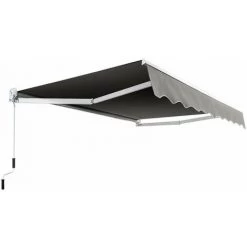 HELLOSHOP26 Store Banne Auvent Rétractable Manuel Tissu 245x200cm Angle Ajustable 40°-100° Sans Perçage Pour Balcon/jardin Beige Gris - Beige -Tente de réception Soldes 37250619 3