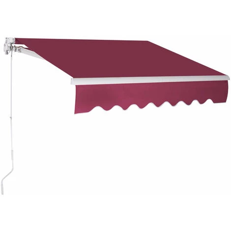 HELLOSHOP26 Store Banne Rétractable 3 X 2,5 M Avec Tissu Résistant Aux Uv Et à L'eau Cadre En Aluminium Pour Terrasse Balcon Vin Rouge - Or 3 HELLOSHOP26 Store Banne Rétractable 3 X 2,5 M Avec Tissu Résistant Aux Uv Et à L'eau Cadre En Aluminium Pour Terrasse Balcon Vin Rouge - Or