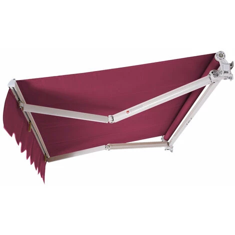 HELLOSHOP26 Store Banne Rétractable 3 X 2,5 M Avec Tissu Résistant Aux Uv Et à L'eau Cadre En Aluminium Pour Terrasse Balcon Vin Rouge - Or 4 HELLOSHOP26 Store Banne Rétractable 3 X 2,5 M Avec Tissu Résistant Aux Uv Et à L'eau Cadre En Aluminium Pour Terrasse Balcon Vin Rouge - Or - Image 2
