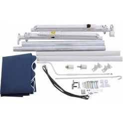 HELLOSHOP26 Store Banne Rétractable 3 X 2,5 M Avec Tissu Résistant Aux UV Et à L'eau Cadre En Aluminium Pour Terrasse Balcon Bleu Foncé - Bleu -Tente de réception Soldes 37250748 3