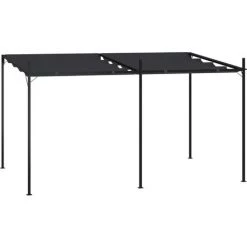 VidaXL Belvédère Avec Toit Rétractable 400x300x233 Cm Anthracite - Anthracite