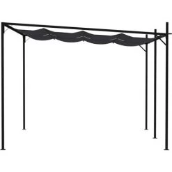 VidaXL Belvédère Avec Toit Rétractable 400x300x233 Cm Anthracite - Anthracite -Tente de réception Soldes 37647513 3