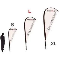 INTEROUGE Drapeaux Plume Taille L -modèle Exposition