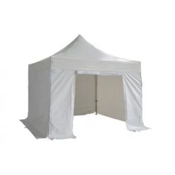 INTEROUGE B&acirc;ches Lat&eacute;rales 2x2m 3 Pleins + 1 Porte PVC 520g/m&sup2;, Blanc, Sans Cadre -Tente de réception Soldes 37954315 3