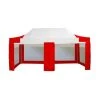 INTEROUGE 3 Baches Panoramiques 3x6m + 2 Porte Polyester 300g/m² Blanc Et Rouge