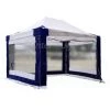 INTEROUGE 3 Baches Panoramiques 3x4,5m + 1 Porte Polyester 300g/m² Blanc Et Bleu