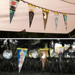 ASUPERMALL Drapeau De Camp En Plein Air Fanion Equipement De Camping Camping Tente Drapeau Decoration Triangulaire Bunting Pique-Nique Maison Fete Tente Drapeau, Type1 -Tente de réception Soldes 37954757 3